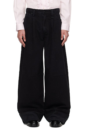 Black Embellished Puddle Jeans
