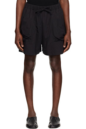 Black Cargo Pocket Shorts