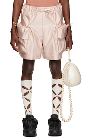 Pink Cargo Flap Shorts