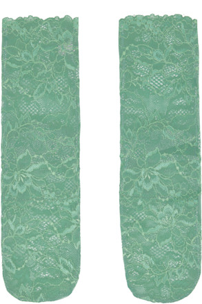 Green Floral Lace Socks