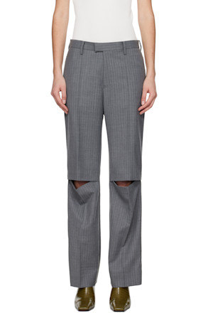 Gray Slashed Trousers