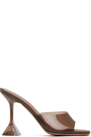 Brown Lupita Glass Slipper Heeled Sandals