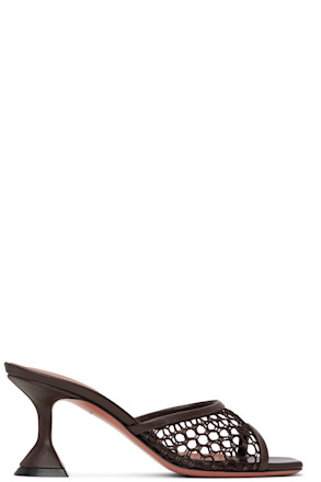 Brown Lupita Net 70 Heeled Sandals