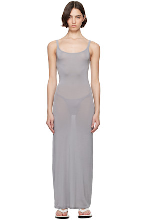 Gray Lightweight Tank Maxi Dress