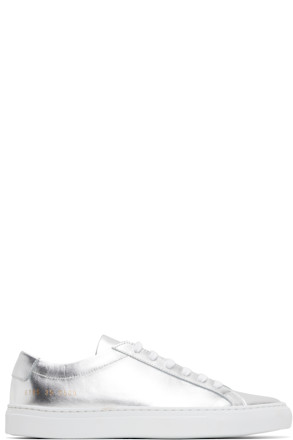 Silver Achilles Shiny Sneakers