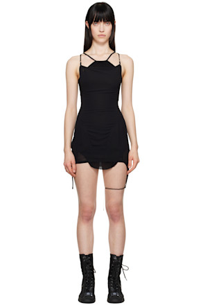 Black Beaded Slip Minidress