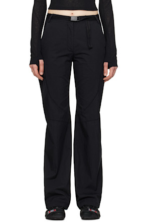 Black Low-Rise Belted Trousers