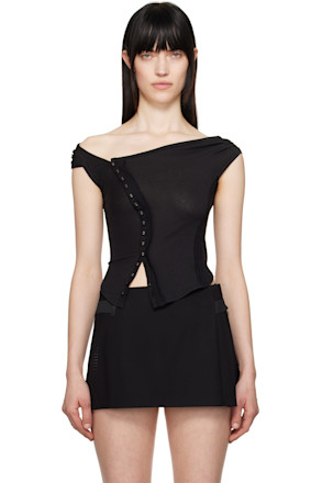 SSENSE Exclusive Black Cross Stitch Top