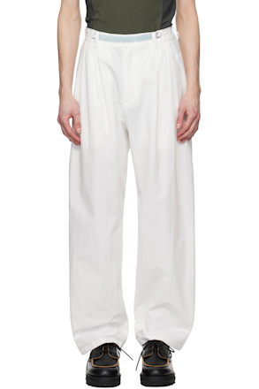 White Wide Trousers
