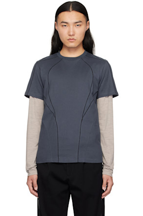Blue Serger Stitch T-shirt