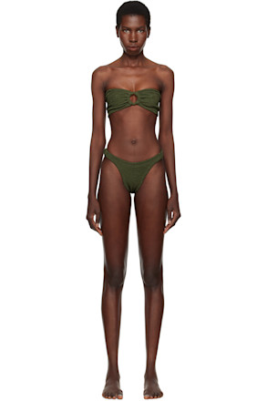 Green Gloria Tonal Hoops Bikini