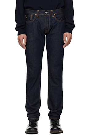 Navy Slim Fit Once-Washed Selvedge Jeans