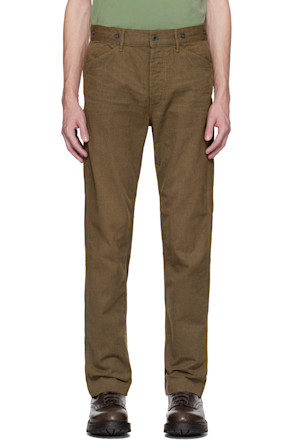 Brown Striped Twill Trousers