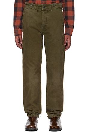 Green Engineer Fit Canvas Trousers