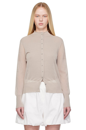 Gray Wholegarment Sheer Cardigan