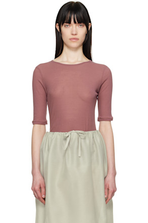 Burgundy Round Short Sleeve T-shirt