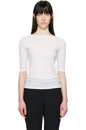 White Round Short Sleeve T-shirt