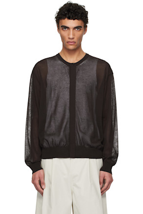 Brown Sheer Round Cardigan