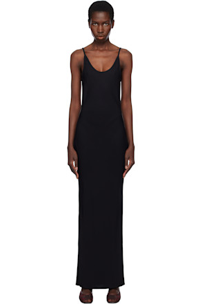 Black Elemental Mala Slip Maxi Dress