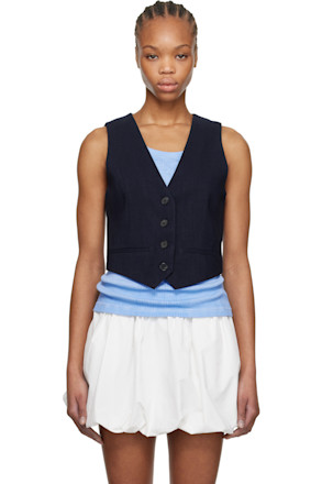 Navy Button Vest