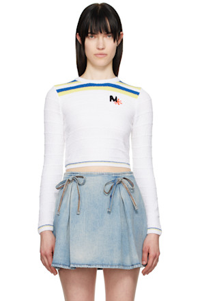 White Embroidered Logo Sweater