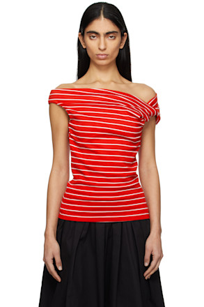 Red & White Striped Blouse