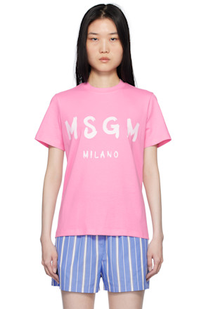 Pink Cotton Logo T-shirt
