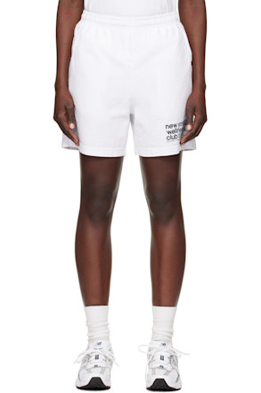 White USA 'Wellness Club' Gym Shorts