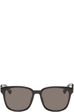 Black Lines Thin Square Acetate Sunglasses