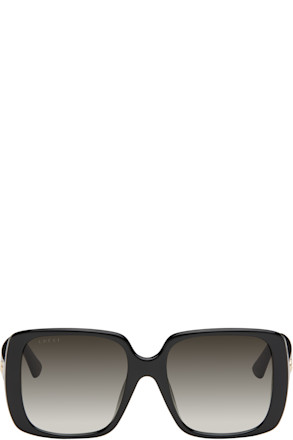 Black Lines Thin GG Temple Sunglasses
