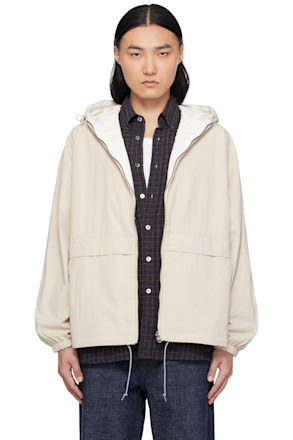 Beige Reversible Hooded Jacket
