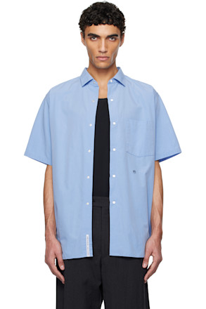Blue Regular Collar Wind S/S Shirt