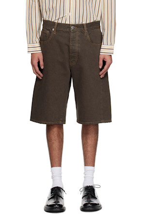 Brown Wide Twist Shorts