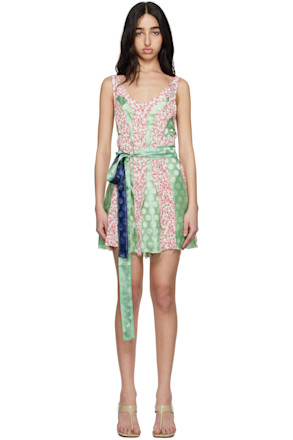 Green & White Third Divorce Minidress