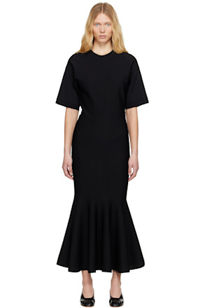 Black Godet Maxi Dress