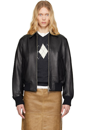 Black Zipped Leather Jacket