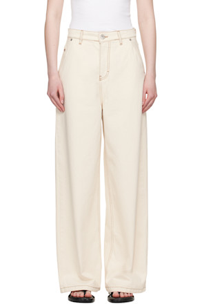 Beige Wide Fit Jeans