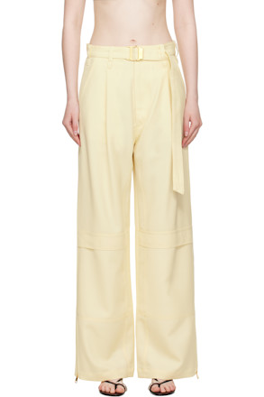 Yellow Wool Cargo Pants