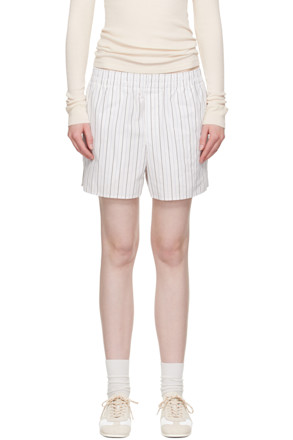White Cotton Elasticated Shorts