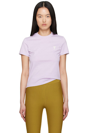 Purple Cotton Cropped T-shirt