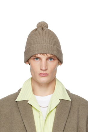 SSENSE Exclusive Brown AURALEE Edition Night Knit Beanie