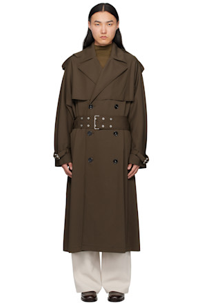 Khaki Wool Trench Coat