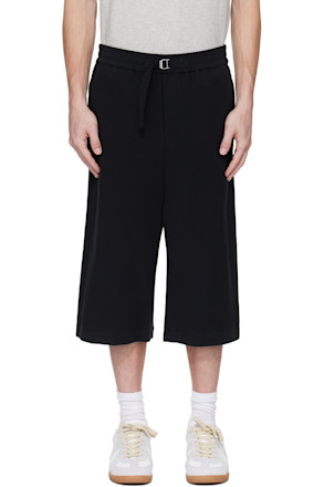 Black Elasticated Large Shorts