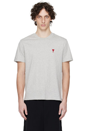 Gray Cotton Ami de Coeur T-shirt