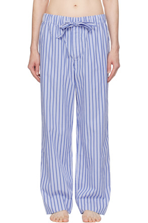 White & Blue Poplin Pyjama Pants
