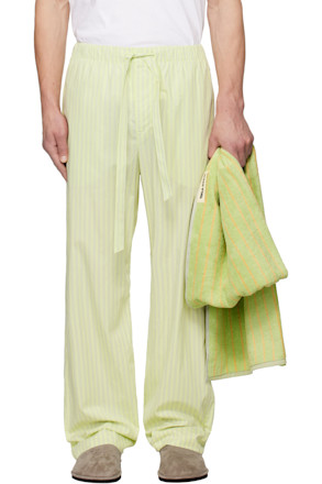 SSENSE Exclusive Green AURALEE Edition Cotton Poplin Pyjama Pants