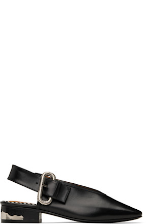 SSENSE Exclusive Black Leather Flats