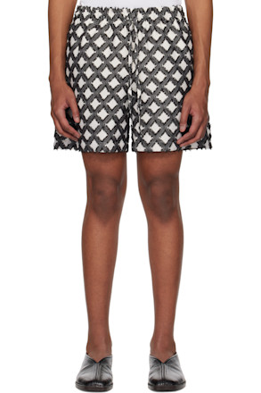 Black Argyle Jacquard Shorts