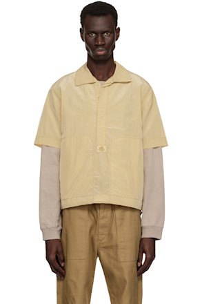 Beige Foreger Shiny Nylon Polo