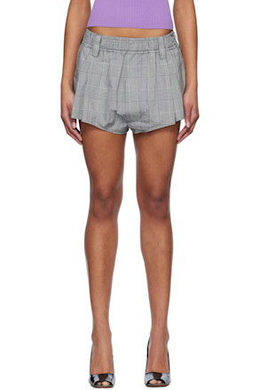 Black & White Drawstring Micro Shorts